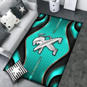 Peugeot Rug Carpet For Home Decor, Gift For Peugeot Lovers CAR189032125601 - Cyan