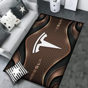 Tesla Rug Carpet For Home Decor, Gift For Tesla Lovers CAR189032125613 - Brown