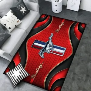 Ford Mustang Rug Carpet For Home Decor, Gift For Ford Mustang Lovers CAR189032125619 - Red