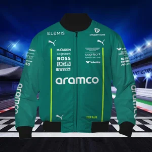 Aston Martin Cognizant F1 Bomber Jacket, All Over Print Bomber Jacket CAR418050925672