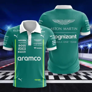 Aston Martin Cognizant F1 Polo Shirt, All Over Print Polo Shirt CAR418050925672