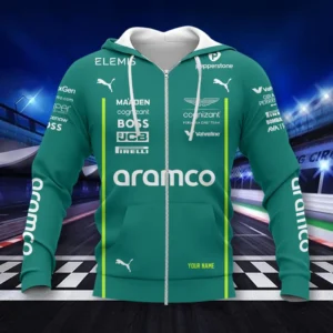 Aston Martin Cognizant F1 Zipper Hoodie, All Over Print Zipper Hoodie CAR418050925672