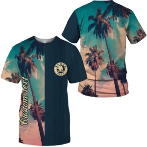 Skoda Vintage T-Shirt Palm Custom, All Over Print Car Shirt CAR431041625415