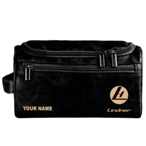 Lindner Leather Toiletry Bag, All Over Print Leather Toiletry Bag - Black CAR44205072527