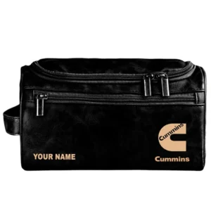 Cummins Leather Toiletry Bag, All Over Print Leather Toiletry Bag - Black CAR44305072523