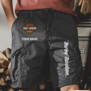 Harley Davidson Men Pocket Workwear Shorts, Pants For Harley Davidson Fan CAR454051625000 - Gray