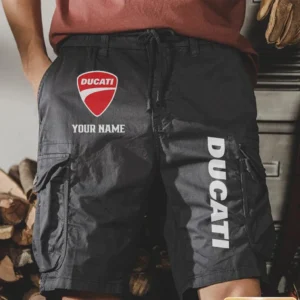 Ducati Men Pocket Workwear Shorts, Pants For Ducati Fan CAR454051625005 - Gray