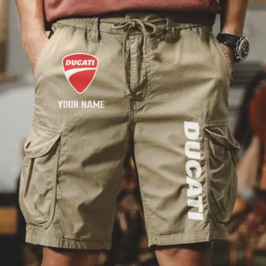 Ducati Men Pocket Workwear Shorts, Pants For Ducati Fan CAR454051625005 - Khaki