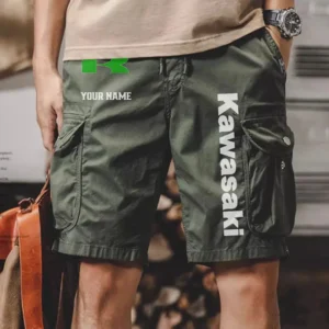 Kawasaki Men Pocket Workwear Shorts, Pants For Kawasaki Fan CAR454051625006 - Army Green