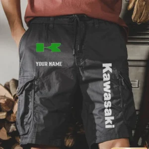Kawasaki Men Pocket Workwear Shorts, Pants For Kawasaki Fan CAR454051625006 - Gray