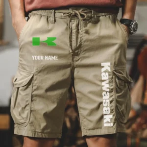 Kawasaki Men Pocket Workwear Shorts, Pants For Kawasaki Fan CAR454051625006 - Khaki