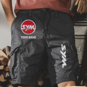 SYM Motors Men Pocket Workwear Shorts, Pants For SYM Motors Fan CAR454051625007 - Gray
