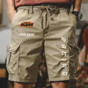 Ktm Men Pocket Workwear Shorts, Pants For Ktm Fan CAR454051625008 - Khaki