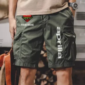 Aprilia Men Pocket Workwear Shorts, Pants For Aprilia Fan CAR454051625012 - Army Green