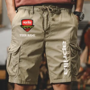 Aprilia Men Pocket Workwear Shorts, Pants For Aprilia Fan CAR454051625012 - Khaki