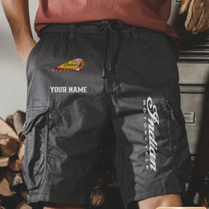 Indian Motorcycle Men Pocket Workwear Shorts, Pants For Indian Motorcycle Fan CAR454051625013 - Gray