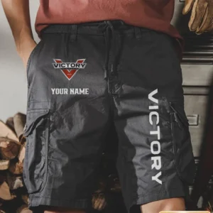 Victory Motorcycle Men Pocket Workwear Shorts, Pants For Victory Motorcycle Fan CAR454051625019 - Gray