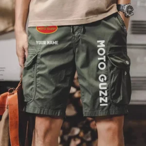 Moto Guzzi Men Pocket Workwear Shorts, Pants For Moto Guzzi Fan CAR454051625021 - Army Green