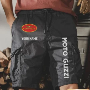 Moto Guzzi Men Pocket Workwear Shorts, Pants For Moto Guzzi Fan CAR454051625021 - Gray
