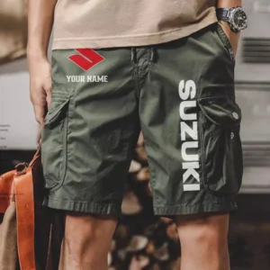 Suzuki Motors Men Pocket Workwear Shorts, Pants For Suzuki Motors Fan CAR454051625022 - Army Green