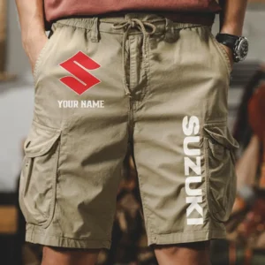 Suzuki Motors Men Pocket Workwear Shorts, Pants For Suzuki Motors Fan CAR454051625022 - Khaki