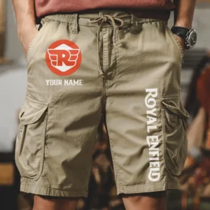 Royal Enfield Men Pocket Workwear Shorts, Pants For Royal Enfield Fan CAR454051625029 - Khaki
