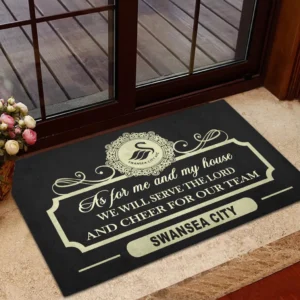Swansea City Doormat, All Over Print Doormat Swansea City - Black DEPL05082032