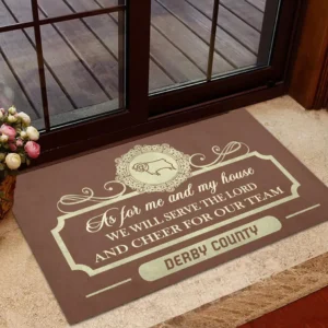 Derby County Doormat, All Over Print Doormat Derby County - Brown  DEPL05082046