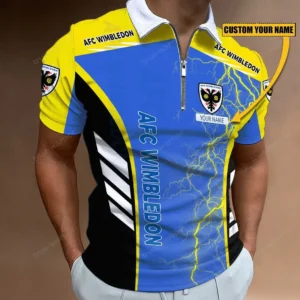 AFC Wimbledon Zipper Polo Shirt, Gift For AFC Wimbledon Fan EPL09052225334