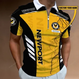 Newport County Zipper Polo Shirt, Gift For Newport County Fan EPL09052225348