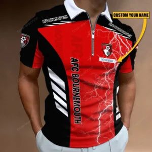 A.F.C. Bournemouth Zipper Polo Shirt, Gift For A.F.C. Bournemouth Fan EPL09052225409