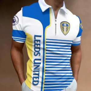 Leeds United Zip Polo Shirt, All Over Print Shirt For Leeds United Fans EPL33050225112