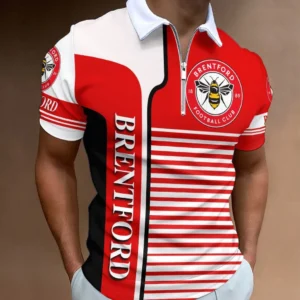 Brentford Zip Polo Shirt, All Over Print Shirt For Brentford Fans EPL33050225130
