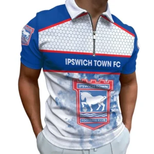 Ipswich Town Zip Polo Shirt, All Over Print Shirt For Ipswich Town Fans EPL34050325556