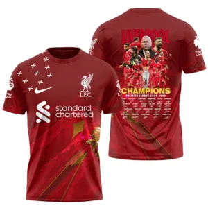 Liverpool T-Shirt Premier League Champions 2025 Unisex Shirts EPL38050525136