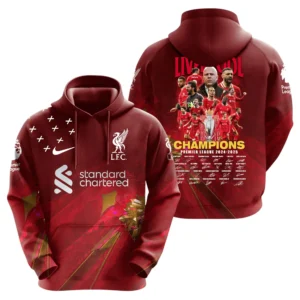 Liverpool Hoodie Premier League Champions 2025 Unisex Hoodie EPL38050525136