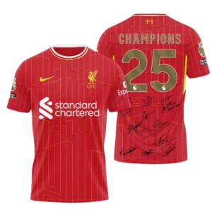 Liverpool T-Shirt Premier League Champions 2025 Unisex Shirts EPL38050525180