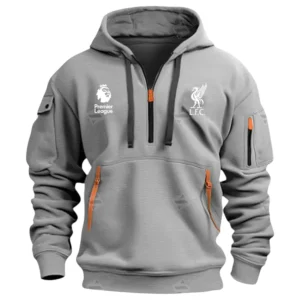 Liverpool Hoodie Half Zip Premier League Champions 2025 EPL40050825905 - Gray