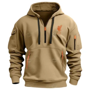 Liverpool Hoodie Half Zip Premier League Champions 2025 EPL40050825906 - Khaki