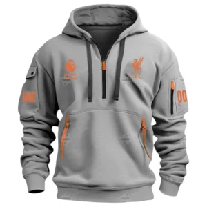 Liverpool Hoodie Half Zip Premier League Champions 2025 EPL40050825907 - Gray