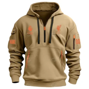 Liverpool Hoodie Half Zip Premier League Champions 2025 EPL40050825907 - Khaki