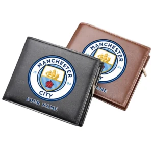 Manchester City Horizontal Leather Wallet, All Over Print Horizontal Leather Wallet Manchester City EPL4305072025 - Black