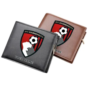 Bournemouth Horizontal Leather Wallet, All Over Print Horizontal Leather Wallet Bournemouth EPL4305072039 - Black