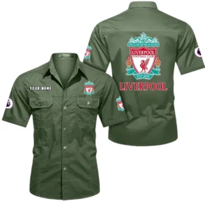 Liverpool Short Sleeved Shirt, Gift For Liverpool Fan EPL79052225444 - Army Green