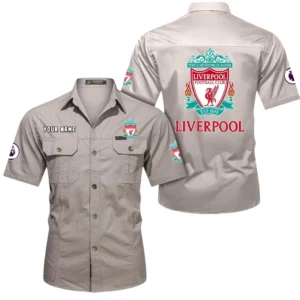 Liverpool Short Sleeved Shirt, Gift For Liverpool Fan EPL79052225444 - Beige