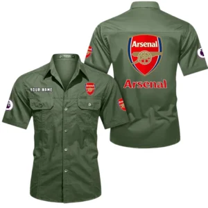 Arsenal Short Sleeved Shirt, Gift For Arsenal Fan EPL79052225445 - Army Green