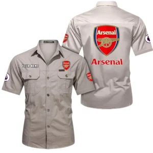 Arsenal Short Sleeved Shirt, Gift For Arsenal Fan EPL79052225445 - Beige