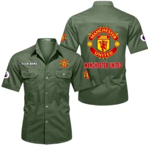Manchester United Short Sleeved Shirt, Gift For Manchester United Fan EPL79052225447 - Army Green