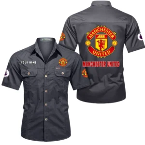 Manchester United Short Sleeved Shirt, Gift For Manchester United Fan EPL79052225447 - Gray