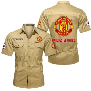 Manchester United Short Sleeved Shirt, Gift For Manchester United Fan EPL79052225447 - Khaki